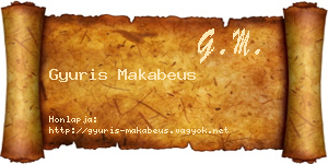 Gyuris Makabeus névjegykártya